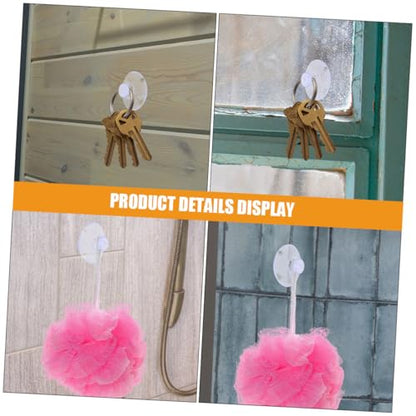 Homoyoyo 200pcs Suction Cup Towel Hooks for Glass Tabletop Suction Cups Adhesive for Aquarium Window Display