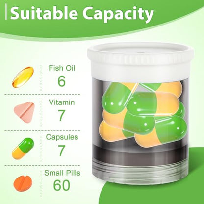 Toplive 3 Times a Day Pill Organizer 7 Day, Large Daily Pill Organizer, Weekly Medicine Vitamin Organizer Box, Fish Oil Supplement Storage Organizer, Separable Travel Pill Container, White