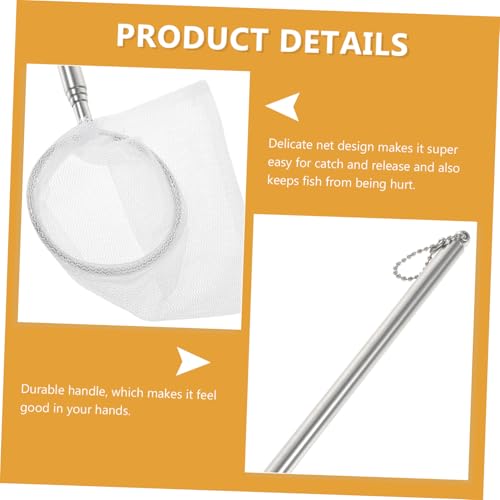 UPKOCH Mini Telescopic Aluminum Alloy Fishing Net Lightweight Compact Shrimp Scoop for Aquarium Use Delicate