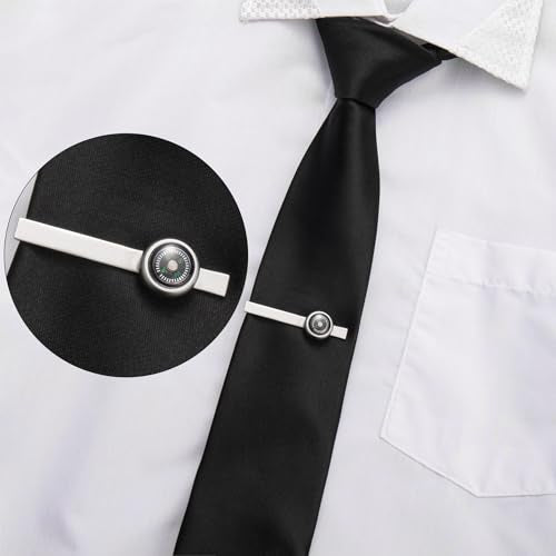 HAWSON 2/2.2 Inch Various Tie Clips for Men Unique, Personalized Novelty Tie Bars Pins Tacks, Funny Theme Wedding Holiday Gifts for Husband Groomsmens - style: Compass