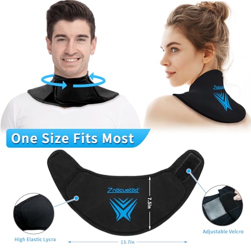 Neck Ice Pack Wrap Reusable Gel Ice Packs for Cervical Injuries Pain Relief - style: Neck-Black