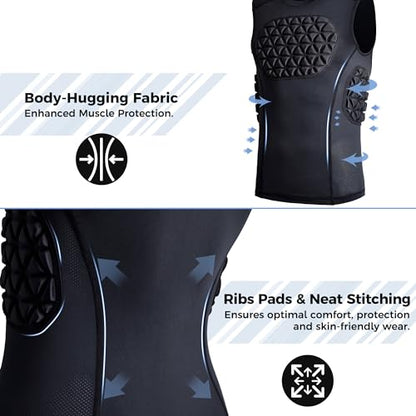 Adult Baseball Chest Rib Protector Padded Compression Shirt - color: Grey/White, size: Large