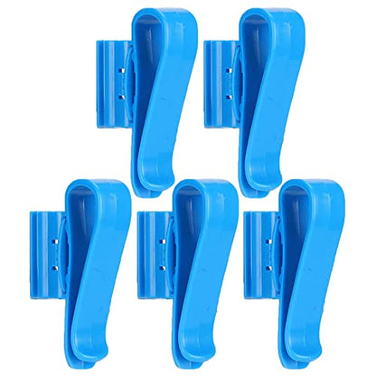 Alomejor Water Pipe Fixing, 5Pcs Plastic Aquarium Clamps for 8-16mm Pipes, Movable Water Change Tool Holder for Fish Bucket (Blue)