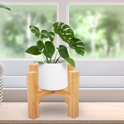 Wooden Flowerpot Stand with Non-slip Pads Four-legged Potted Plant Display Rack for Indoor Outdoor Decor Craft Adornment Base Holder for Flowerpots Fish Tanks