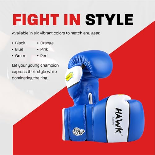 Kids Boxing Gloves for Kids Children Youth Punching Bag Kickboxing Muay Thai Mitts MMA Training Sparring Gloves - color: Blue, size: 4 oz