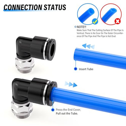 TAILONZ PNEUMATIC Male Elbow 10mm Tube OD x 3/8 Inch BSP 90 Push to Connect Fittings PL10-03 (Pack of 10) - size: 0.394'' OD 3/8''BSP