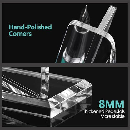 Acrylic Pen Holder Desktop Display, Vertical Fountain Pen Pencil Stand Ballpoint Showholder, Clear Makeup Brush Rack, Paintbrush Drying Support Organizer Desk for Exhibitions,Office,Store Use - style: Vertical Pen Holder（1PCS)