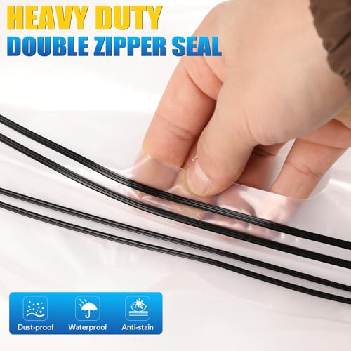 24 Pack Extra Large Plastic Storage Bags 10 Gallons 24"x20"x7" Zero BPA Double Zipper Seal 4 Mils Thick Double Layer Carry Handle Resealable Moving Seasonal Travel Clothes - size: 24Pack (10Gallons)