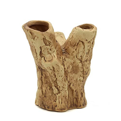 Aquarium Cave Tree Stump Hole for Betta Fish, Shrimp, Cichlid Rock Cave Stone Betta Fish Hideout Cave Decorations (Styles 3)