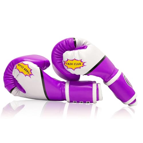 CKE Boxing Gloves for Kids Ages 5-12, Beginner Punch Bag Training Gloves - color: Purple