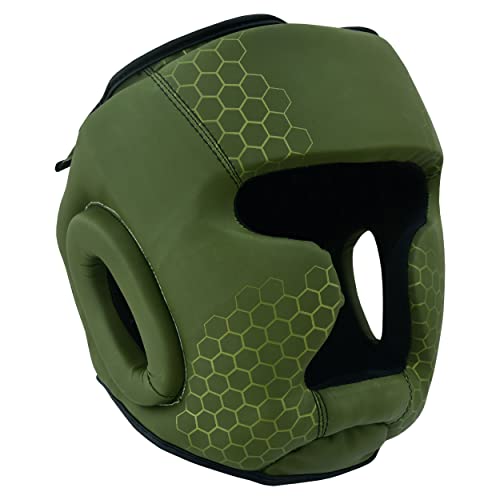 PFG Headgear for Boxing MMA Muay Thai Training - color: Olive Green, size: Small-Medium