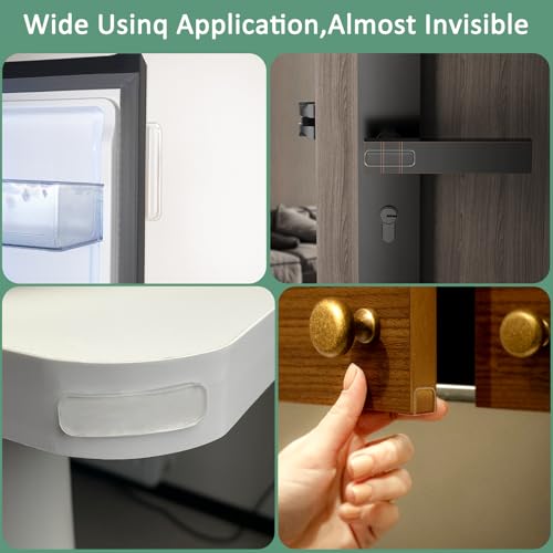 8-Pack Silicone Anti-Collision Pads, 1.38 * 0.39in Clear Silicone Version with Anti-Collision, Anti-Slip & Sound-Dampening Functions, for Furniture, Door, Window and Cabinet Protection