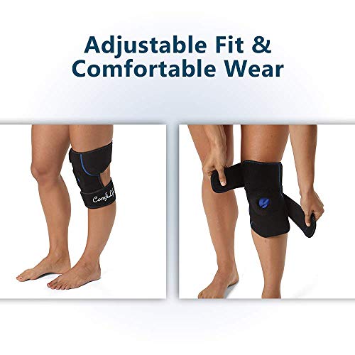ComfiLife Knee Ice Pack with Wrap Reusable Hot & Cold Therapy Gel Pack Adjustable Compression Support for Injuries, Pain, Surgery, Arthritis, Meniscus and More - size: 1 Count (Pack of 1)