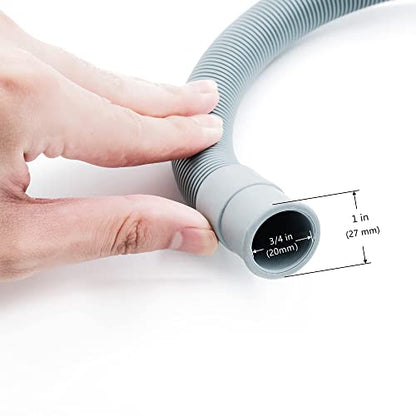 10ft Washing Machine Drain Hose, Universal Drain Hose Extension Kit for Washer, Dishwasher, Flexible Discharge Hose for LG/GE/Samsung, Fit up to 1-1/2 Inch Drain Outlets (10)