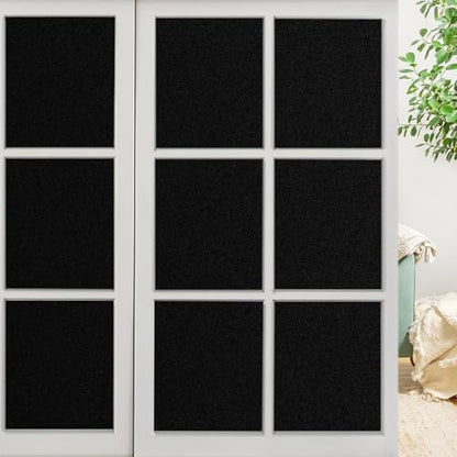 Blackout Window Privacy Film, Darkening Film Total Black Matte Opaque 100% UV Light Blocking, Static Cling Tint Covering Film for Home (17.5 x 78.7inches, Matte Black) - color: Black, size: 17.5 x 78.7 Inch