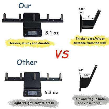 Wall Mounted Coat Rack, 5 Hooks, 17.7"x1.3", Modern, Black, 2 Pcs - size: 17.7*1.3*1.6 Inch