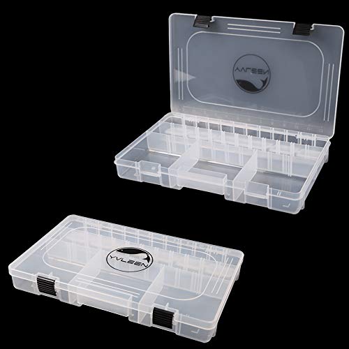 Fishing Tackle Boxes - 3600 3700 Tackle Box Plastic Storage Organizer Box with Removable Dividers - 2packs/4packs Tackle Trays - Included 2pcs of Extra Clip