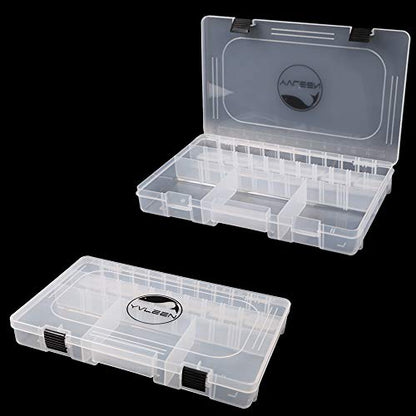 Fishing Tackle Boxes - 3600 3700 Tackle Box Plastic Storage Organizer Box with Removable Dividers - 2packs/4packs Tackle Trays - Included 2pcs of Extra Clip