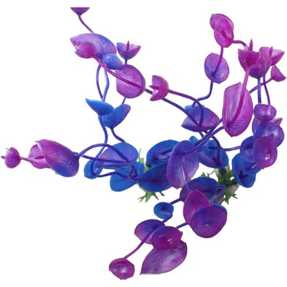 4 Pcs Green Artificial Plastic Plants Fish Tank Plants Fish Aquarium Decoration (Purple) - color: Purple