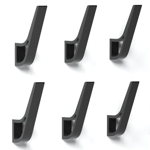 Coat Rack Hooks Wall Mounted Hold 50 lbs, Black 6Packs, Bath Towel Rope Large Hooks for Kitchen, Door, Cabinet, Bathroom, Foyers, Hallways, and Bedrooms - color: Black, size: new6-Packs