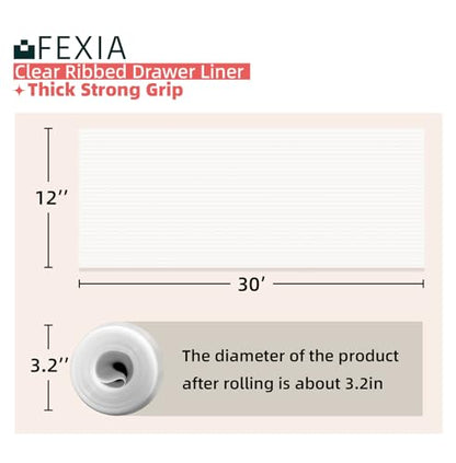 Shelf Liners for Kitchen Cabinets Non-Slip Drawer Liner 12 Inches x 30 FT Waterproof & Oil-Proof Non Adhesive Durable Material Fridge Liner for Shelves - size: 12"W x 360"L