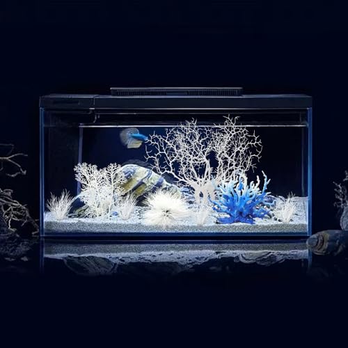8 Pack Artificial Coral Ornament, Aquarium Plasitc Water Plants for Fish Tank Decorations
