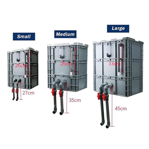 Aquarium Filter ，Large External Water Cycle System for Ponds and Fish Tanks, DIY Turnover Box, Drip Box ， No Pump Filter Media Included