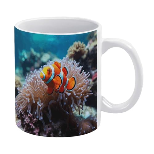 Changing Magic Coffee Mug Heat Sensitive Porcelain Tea Cup Morphing Mugs Clown Fish Printed Color Changing Coffee Mug Heat Activated