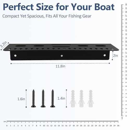 Fishing Tool Holder for Boat,Fishing Tool Organizer for Boat,Pliers,Knives,Lures Holder for Boat,Screw Mount,Black