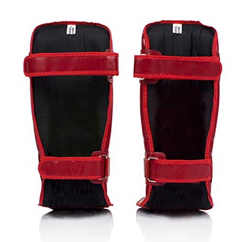Fairtex SP3 Lightweight Shin Guards, Muay Thai MMA Avoid Shin Splints Gear - color: Red, size: Large