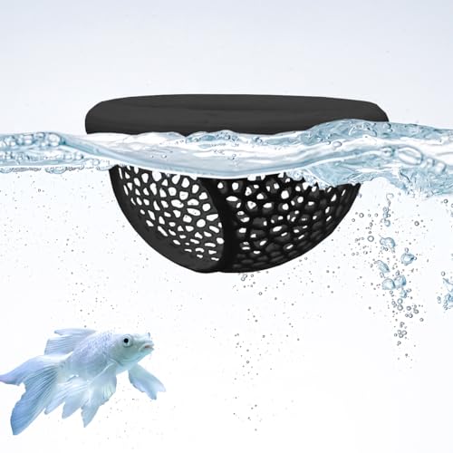 Floating Betta Hide & Shrimp Cave, 3D Printed Aquarium Decor, Multi-Functional Fish Hammock, Feeding Ring & Resting Spot for Betta, Shrimp & Small Fish (1PC -Black) - color: 1PC -black