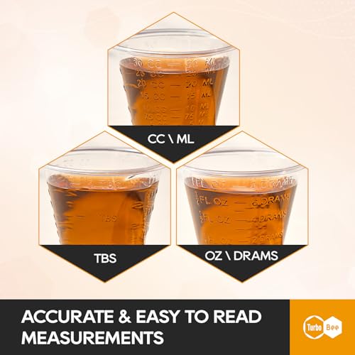 Turbo Bee 1200 Pack 1 OZ Disposable Medicine Cups (30 ml), Small Clear Plastic Measuring Cups for Liquid Medicine, Pills, Resin, and Epoxy