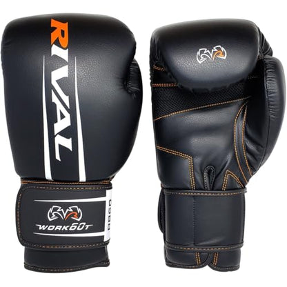 RIVAL Boxing RB60 2.0 Workout Bag Gloves, Hook and Loop Closure - Breathable Mesh Palm, Soft Inner Lining, and Pre-Formed Pro Fit - size: X-Large