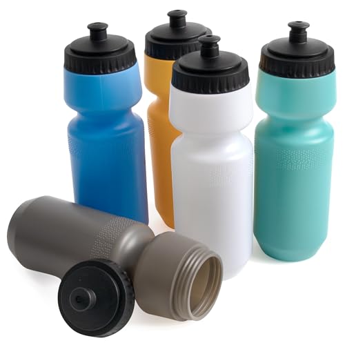 Trail maker Reusable Leakproof Water Bottles, 25 Oz. BPA Free Pull Top Cap & Squeeze for Water & Sports Drinks, 50 Pack