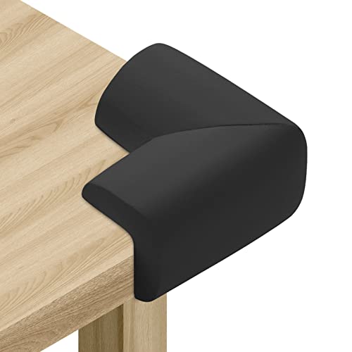 8 Pack Soft Sponge Table Corners, Corner Protector Baby, Baby Proofing Corner Guards, Pre-Taped Furniture Corner Protectors, Child Safety Furniture Bumper, Corner Protectors for furniturey, Black - color: 8 Black Sponge Corners