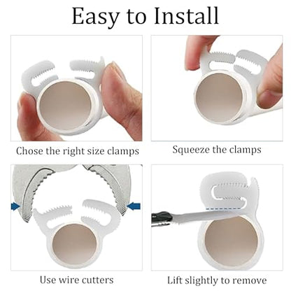 30Pcs 5/16” Double Gripping Nylon Hose Clamps, Snap Grip Plastic Hose Clamps (8.1-8.6mm), Heavy Duty Adjustable Ratcheting Clamps for Plumbing, Automotive (White) - size: 5/16” (8.1-8.6mm)