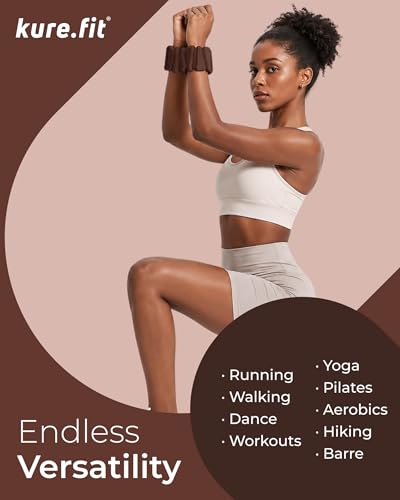 Pilates Wrist & Ankle Weights | Adjustable Weighted Bangles | 1LB/2LB Each - color: Cocoa, size: 1 LB