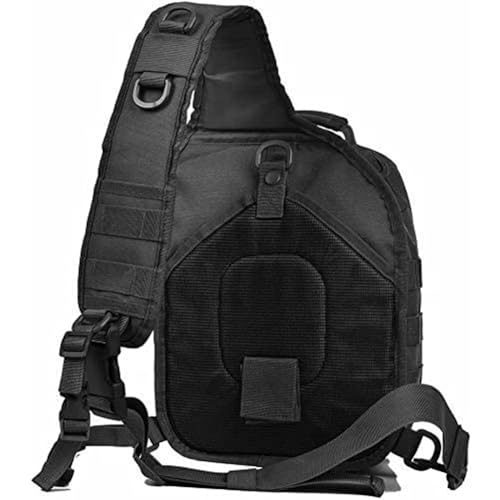 REEBOW GEAR Tactical Sling Bag Single Shoulder Every Day Carry Backpack - color: Style 01 Black