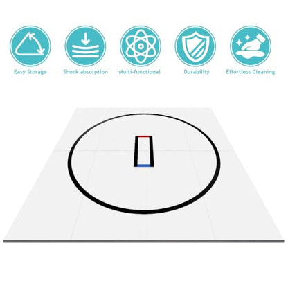 10' x 10' Wrestling Mat for Home, 1.2" Thick Foldable BJJ Mats for Home Gym, Anti-Slip MMA Jiu Jitsu Mats, Grappling Mats for Martial Arts & Judo Practice - color: white