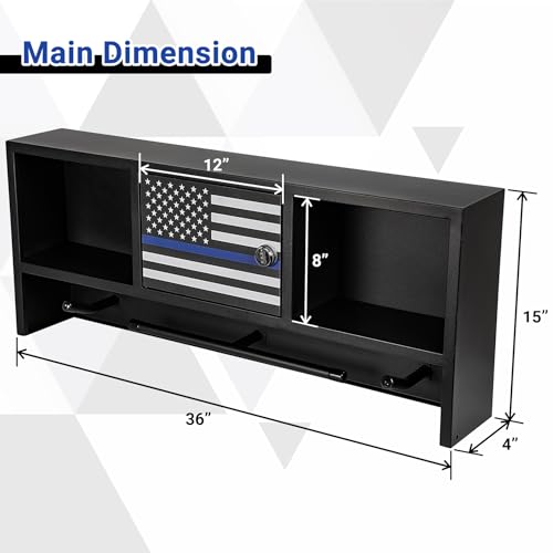 Neoaider Police Gear Rack, Police Hanger with Hooks - size: Wall Mounted w/Combination Lock