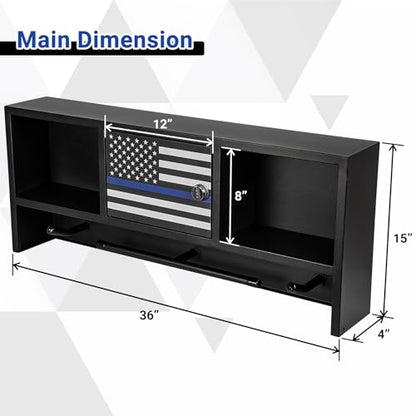 Neoaider Wall Mounted Police Gear Rack 36” x 4” x 15”, Police Hanger