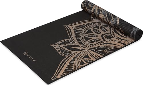 Gaiam Yoga Mat - Premium 6mm Print Reversible Extra Thick Non Slip Exercise & Fitness Mat for All Types of Yoga, Pilates & Floor Workouts (68" x 24" x 6mm Thick) - color: Marbled Bronze Medallion