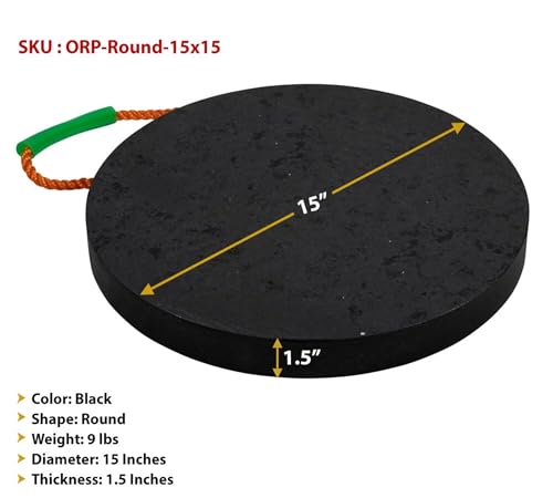 Mytee Products Round Outrigger Pad 15" Diameter, 1.5" Thick, 50,000 lbs WLL, RV Jack Pads | Crane Trailer Stabilizer Pads Lightweight, Stackable, Waterproof, Unbreakable, Ergonomic Handle - size: 1 - Pack