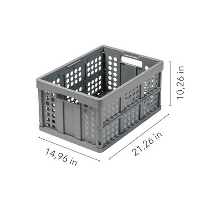 Clax® crate | folding box | basket | 48 qt (12 gal) | grey