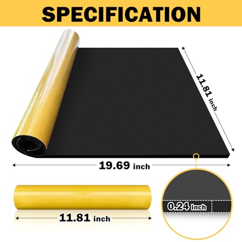 Aquarium Leveling Mat with Self-Adhesive Backing for Under Tank, 12 x 20 inch x 1/4" Thick Shock-Absorbing Fish Tank Pad Foam Compressible Neoprene Mat for 5/10 Gallon Fish Tank - size: 11.8 x 19.7 inch