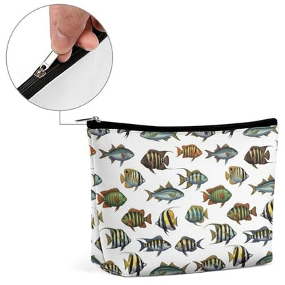 Supdreamc Lazy Toiletry Bag Clutch Bag, Sea Fish Pattern Cosmetic Train Case Organizer Large Capacity Carry On Bag, Luggage Pouch, Makeup Pouch for Women GirlGirls Ladies - color: Pattern 432