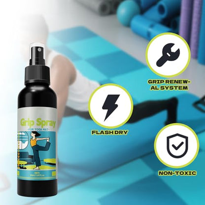 Yoga Mat Spray for Sports Non-Sticky Long-Lasting | Yoga Mat Non-slippery Traction Spray for Women Men Adults Teens Beginners Rock Climbing Gymnastics Goalkeeper Training - color: 50ml