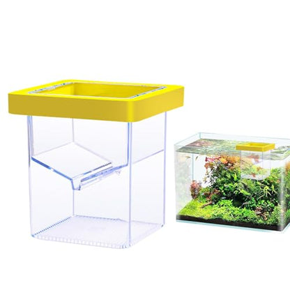 Fish Breeder Box, Floating Isolation Tank, Suction Cup Hatchery, Transparent Aquarium Incubator, 3.39 Inches Safe Breeding Container for Baby Shrimp and Guppy Fish
