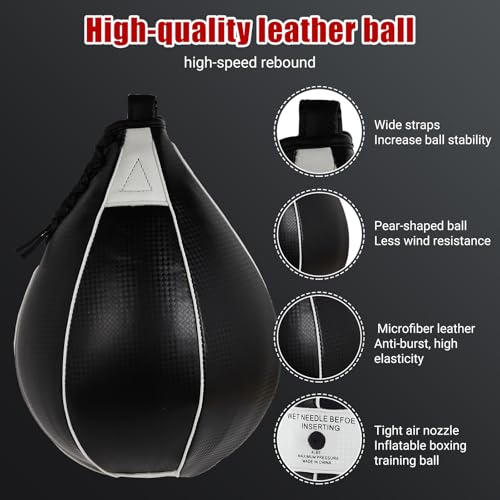 Wall Mounted Speed Bag Platform with Speed Ball, Heavy Duty Iron Boxing Training Kit for, Punching & Coordination, Home Gym Workout Equipment