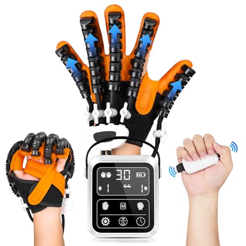 Hand Rehabilitation Robot Gloves, 3rd Generation Portable USB Chargeable Hand Stroke Recovery Equipment, 4 Modes & 9 Strength Levels Robot Hand Gloves For Hemiplegia Hand Therapy, Left Hand L